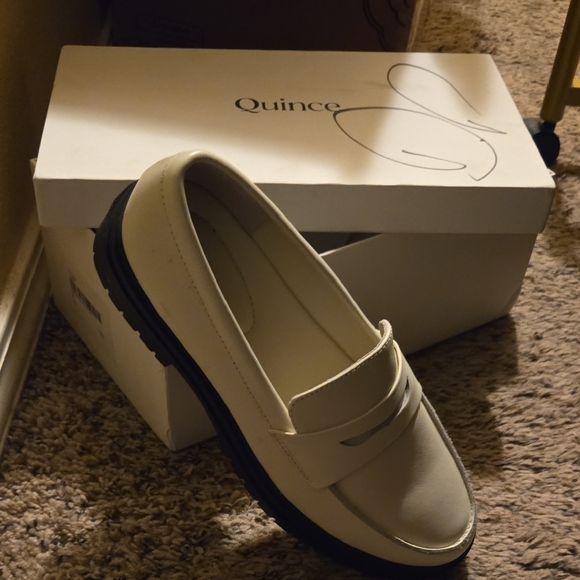 Quince Cream Leather Lug Sole Penny Loafers - Picture 4 of 4